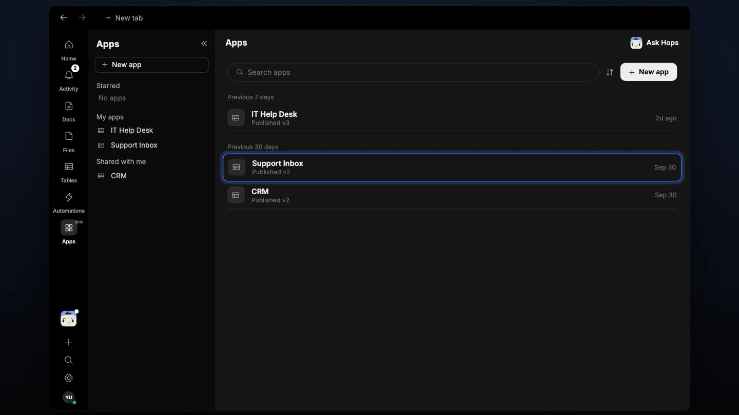 Support Inbox connection, Hops drafted a reply from the ticket, customer history and help docs