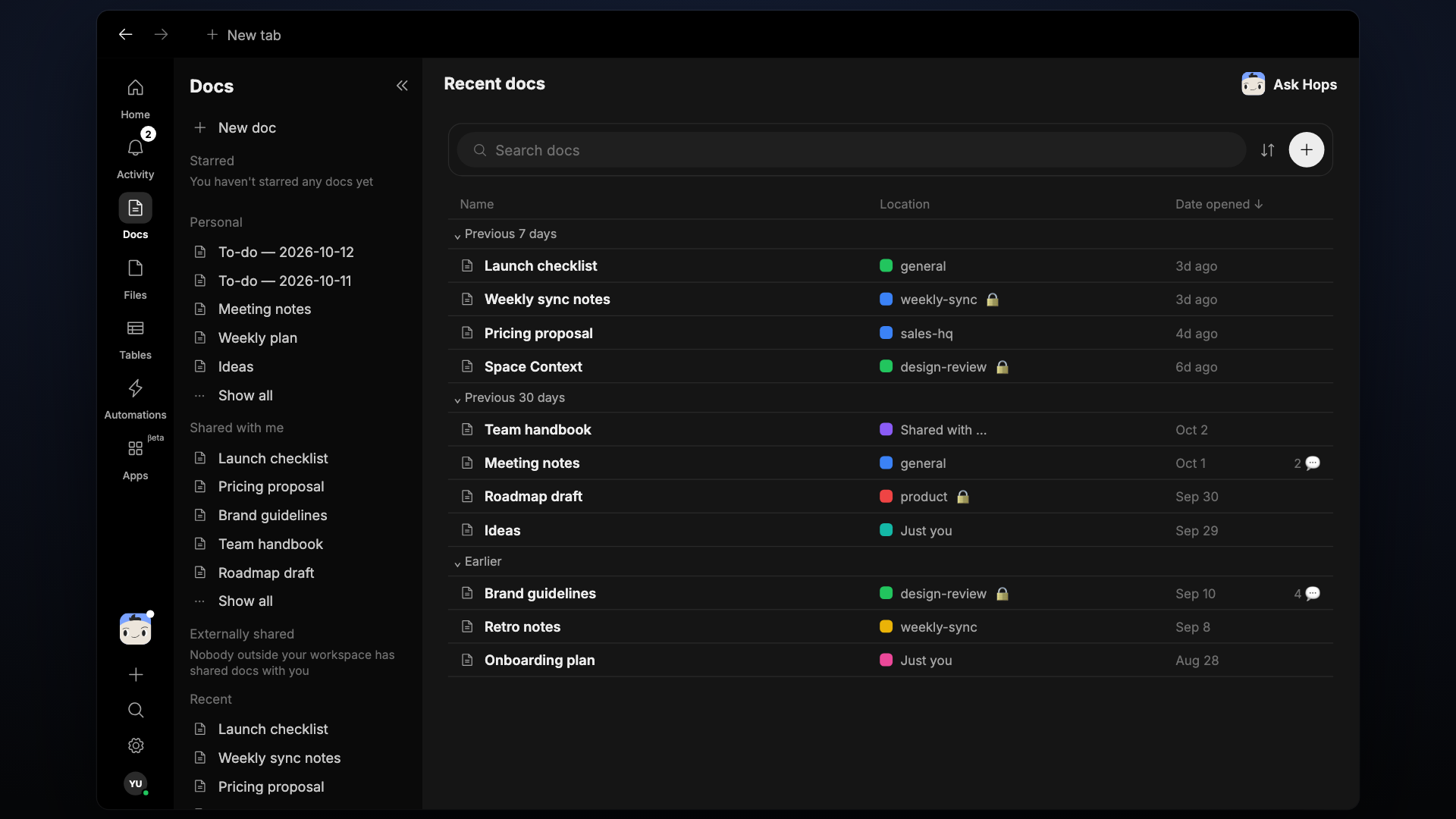 Generating a Doc artifact from a chat message and opening it in the full-page editor.