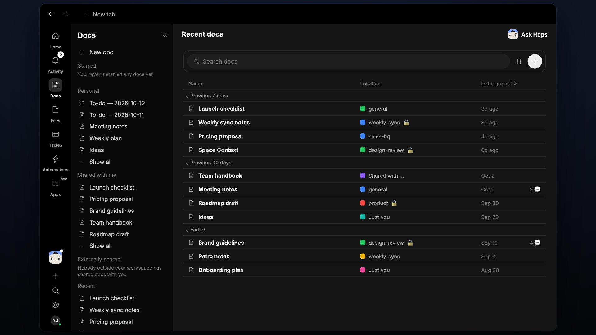 Generating a Doc artifact from a chat message and opening it in the full-page editor.
