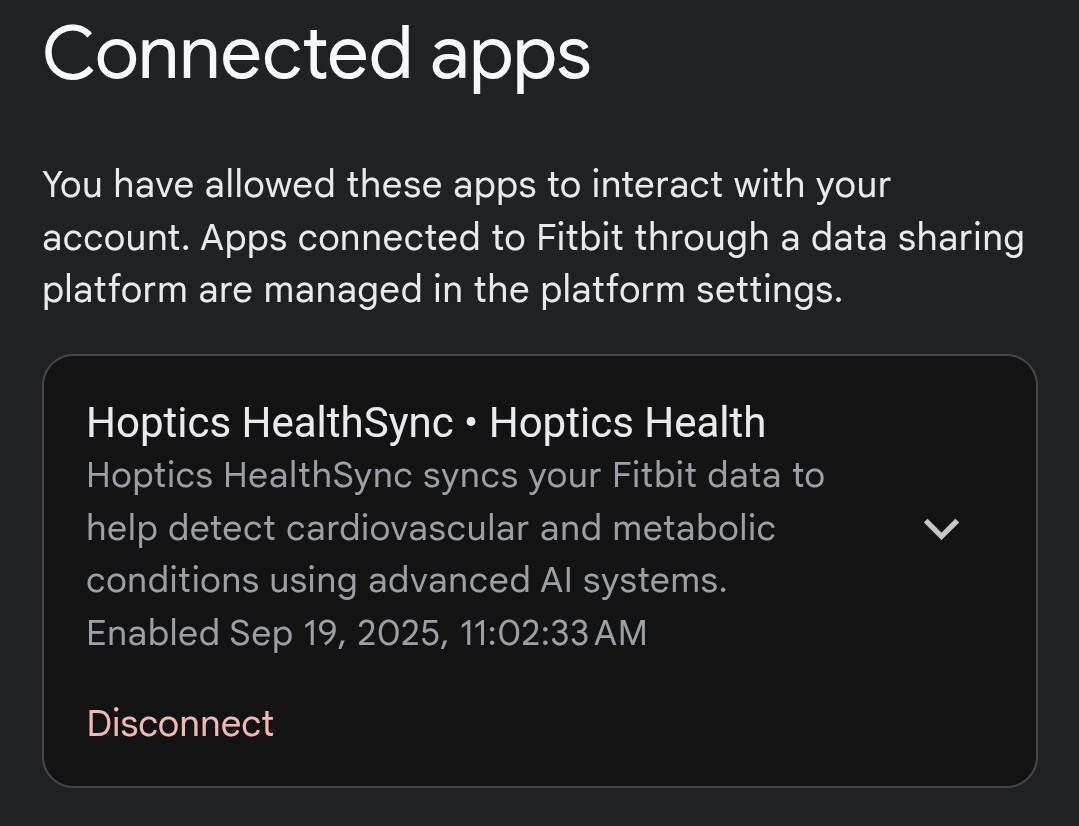 Fitbit connected apps