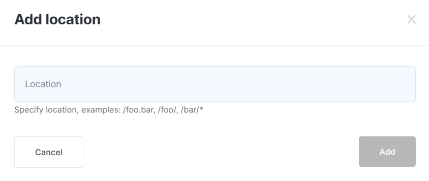 Add location modal