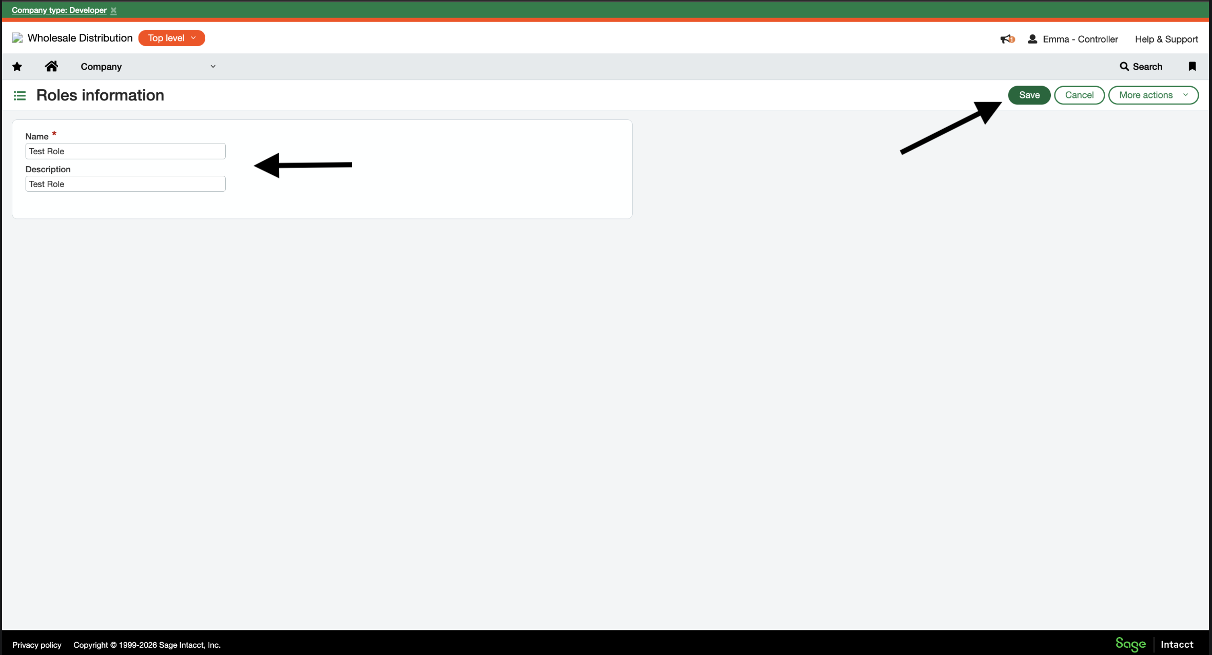 Naming and Saving Role