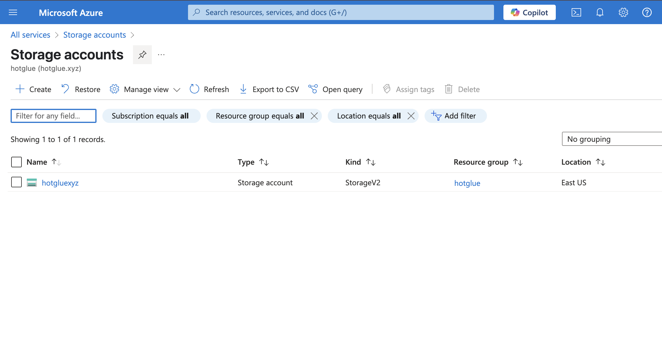 Azure Storage Accounts