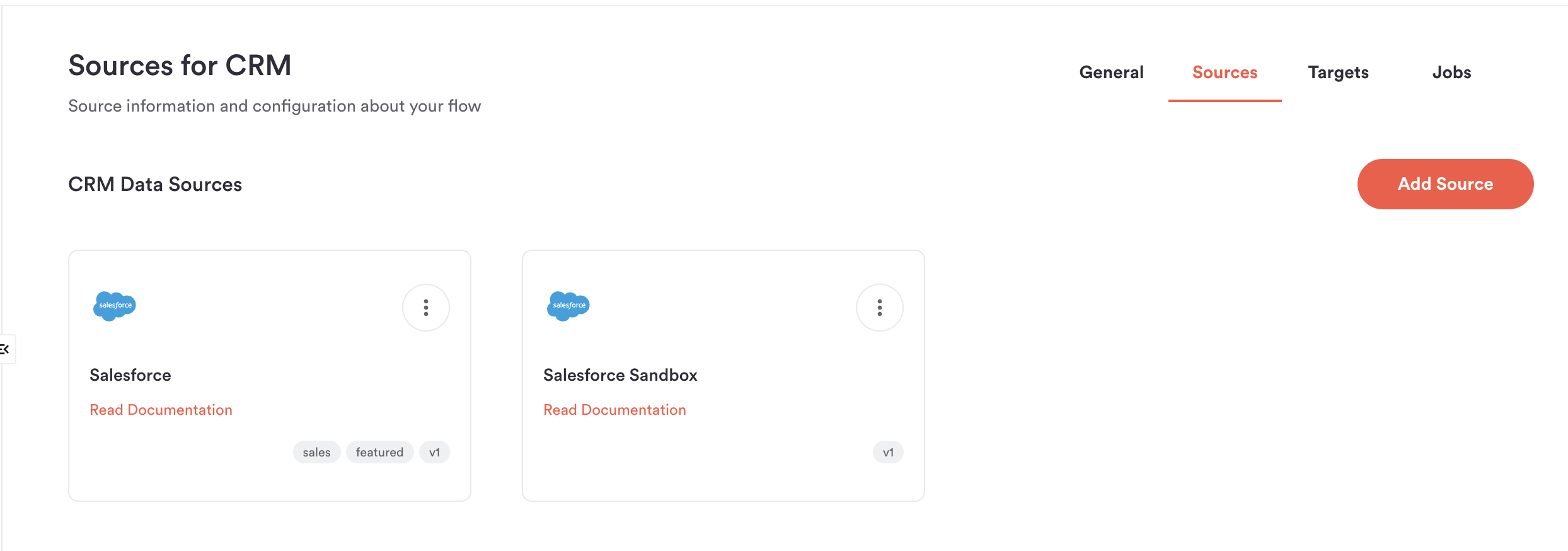 Separate Salesforce and SF Sandbox sources