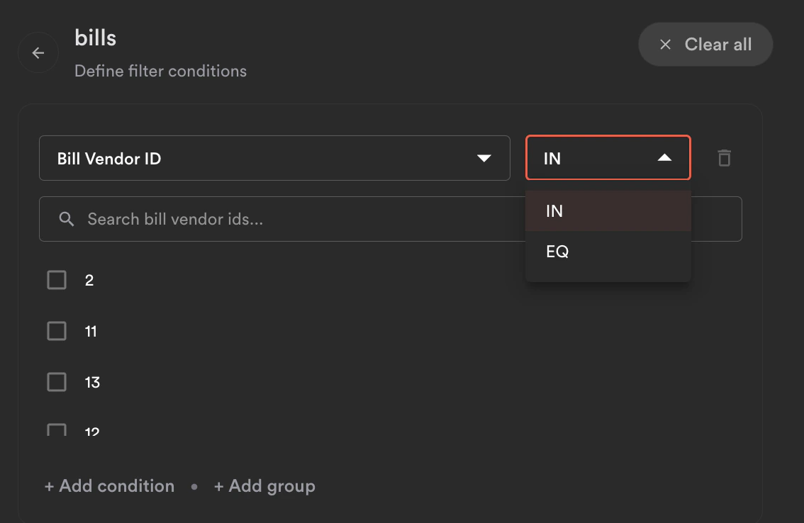 Filters builder