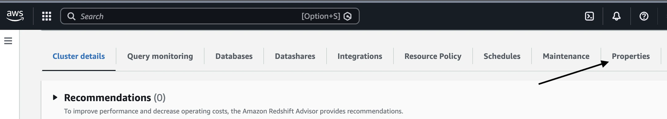 Navigate to the Properties tab