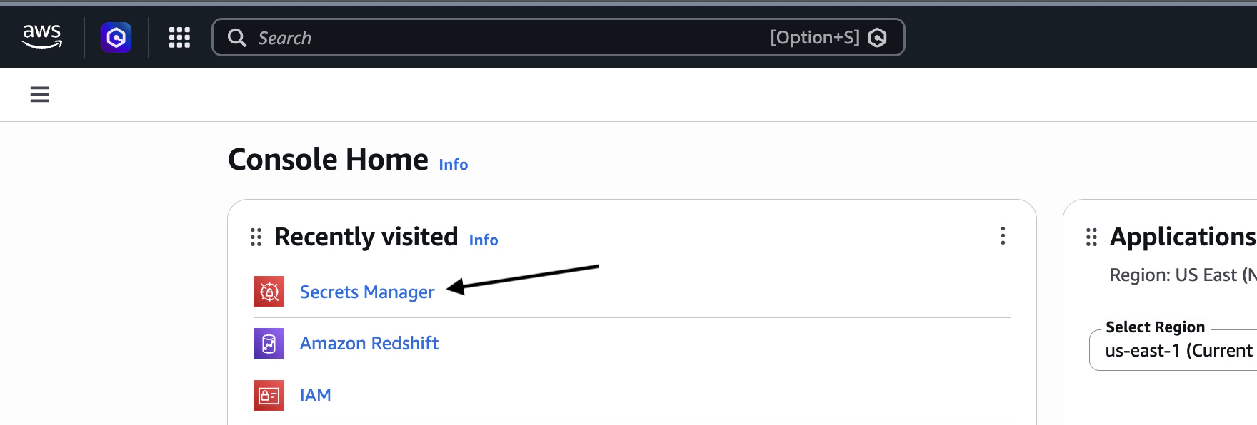 Go to Secrets Manager