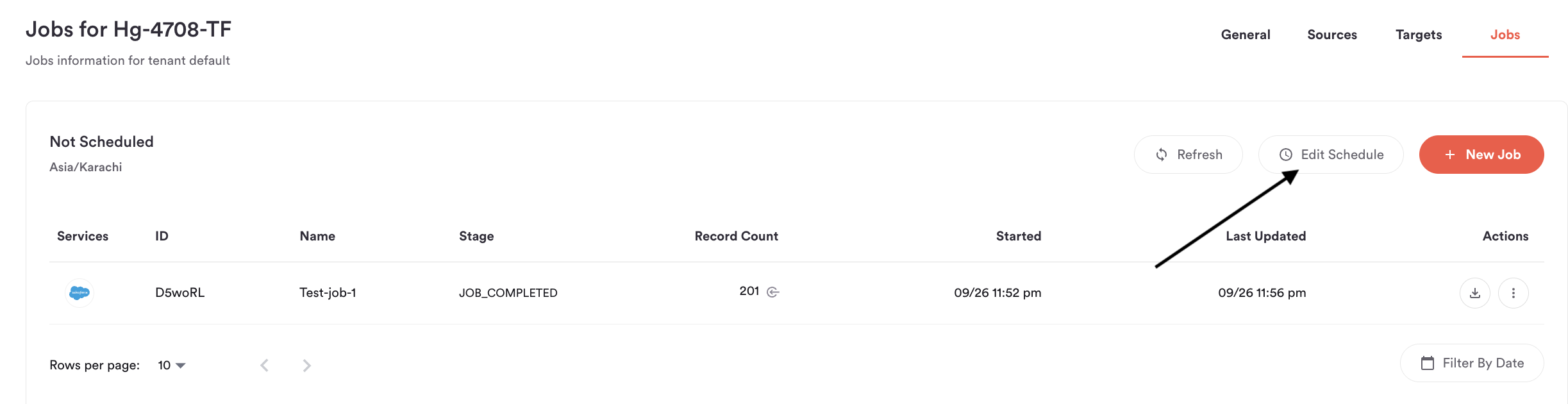 Edit Schedule Default