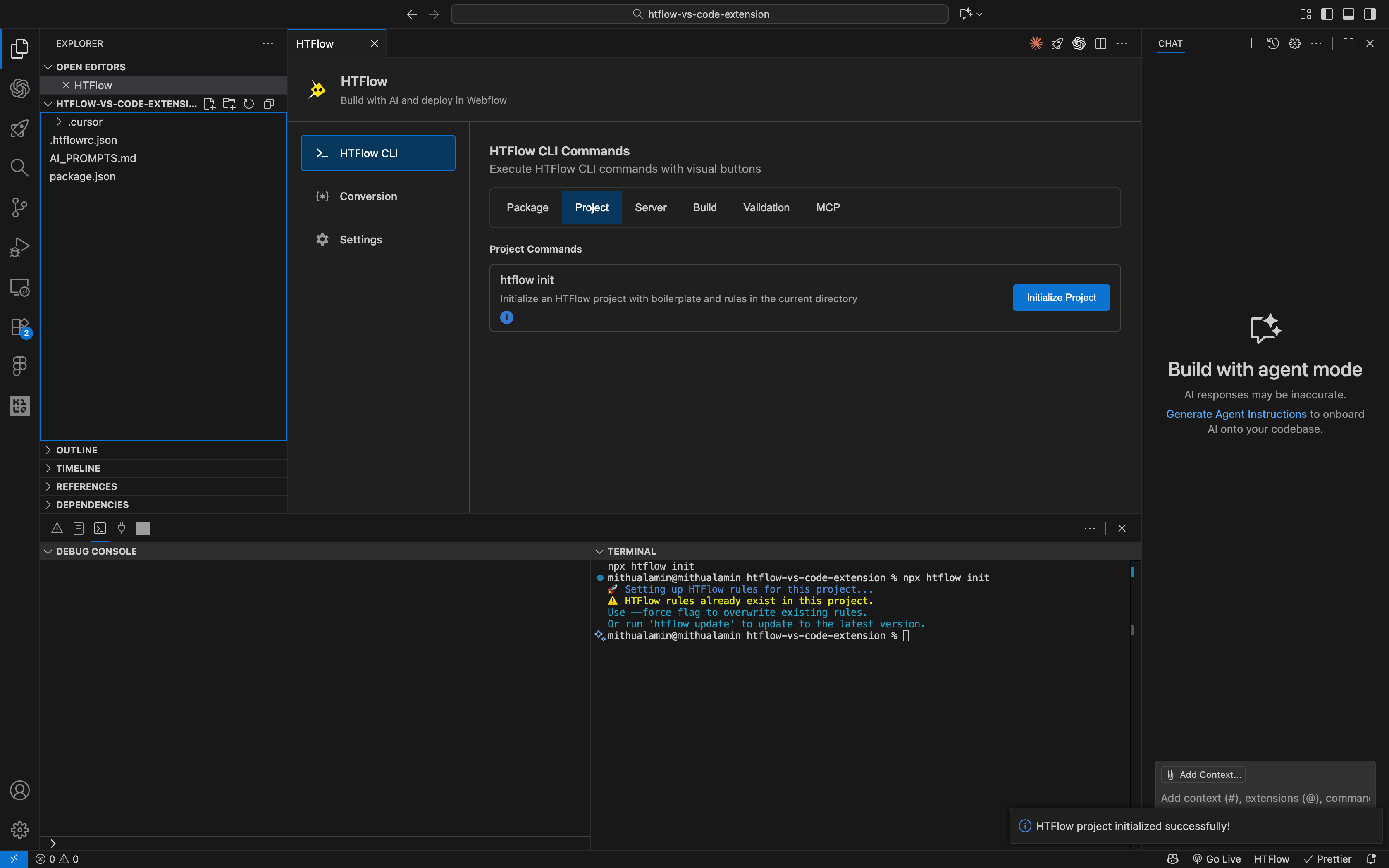 HTFlow Extension Panel
