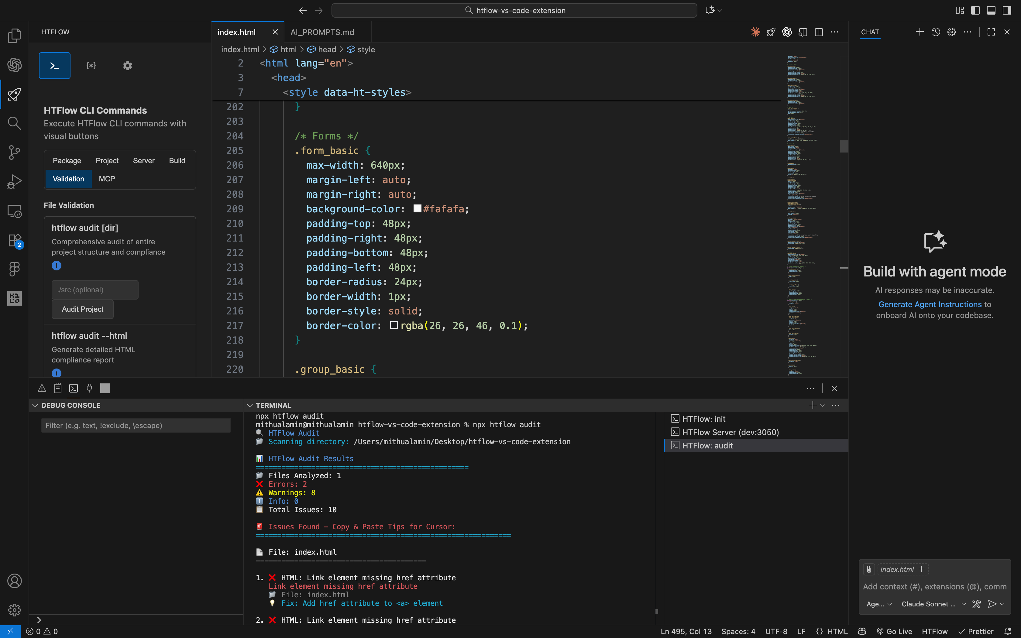 HTFlow Extension Panel