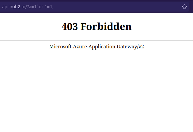 HUB2-WAF-HTTP-403-Forbidden