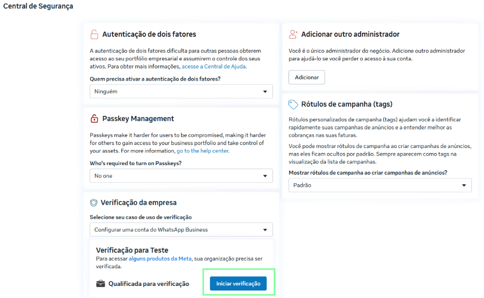 Iniciar verificação