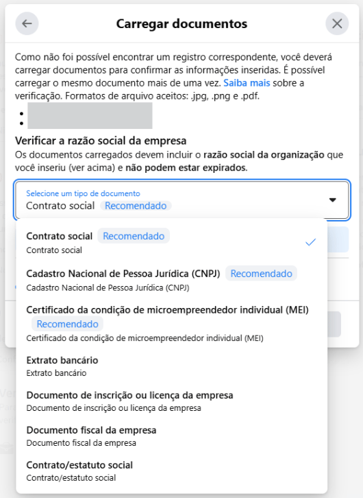 Carregar documentos da empresa