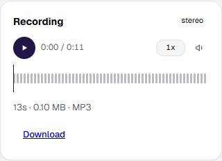 Call recording card with the player