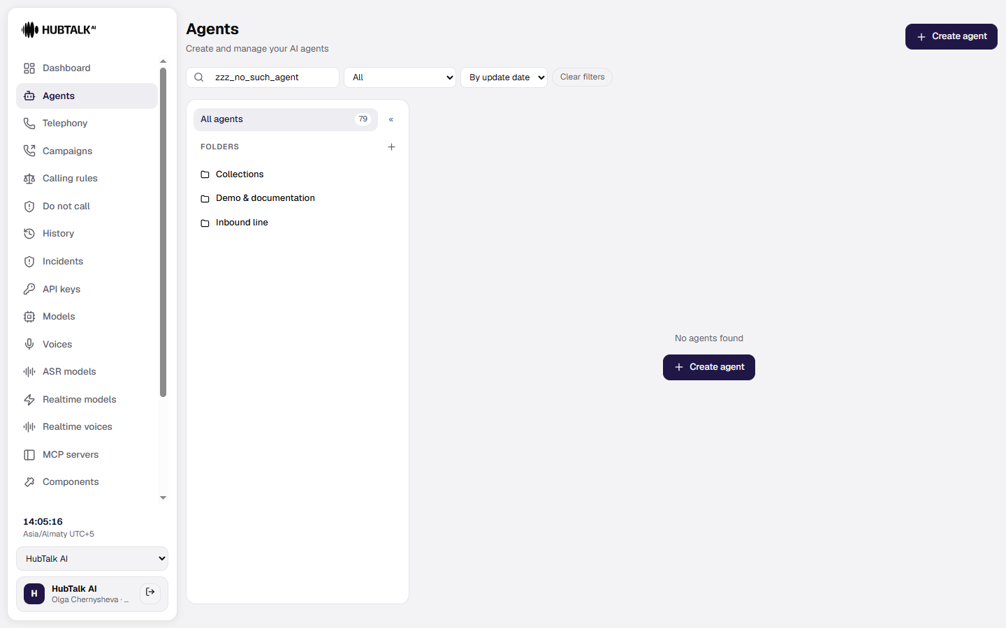 An empty search: “No agents found” is not the same as an empty organization