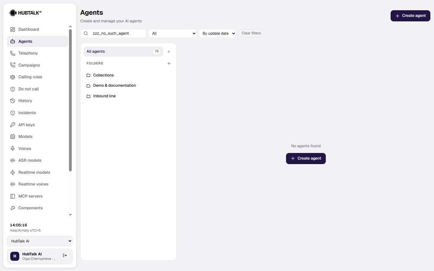 An empty search: “No agents found” is not the same as an empty organization