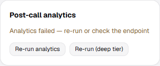 Post-call analytics card