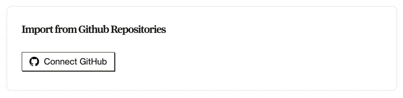 Connect GitHub button