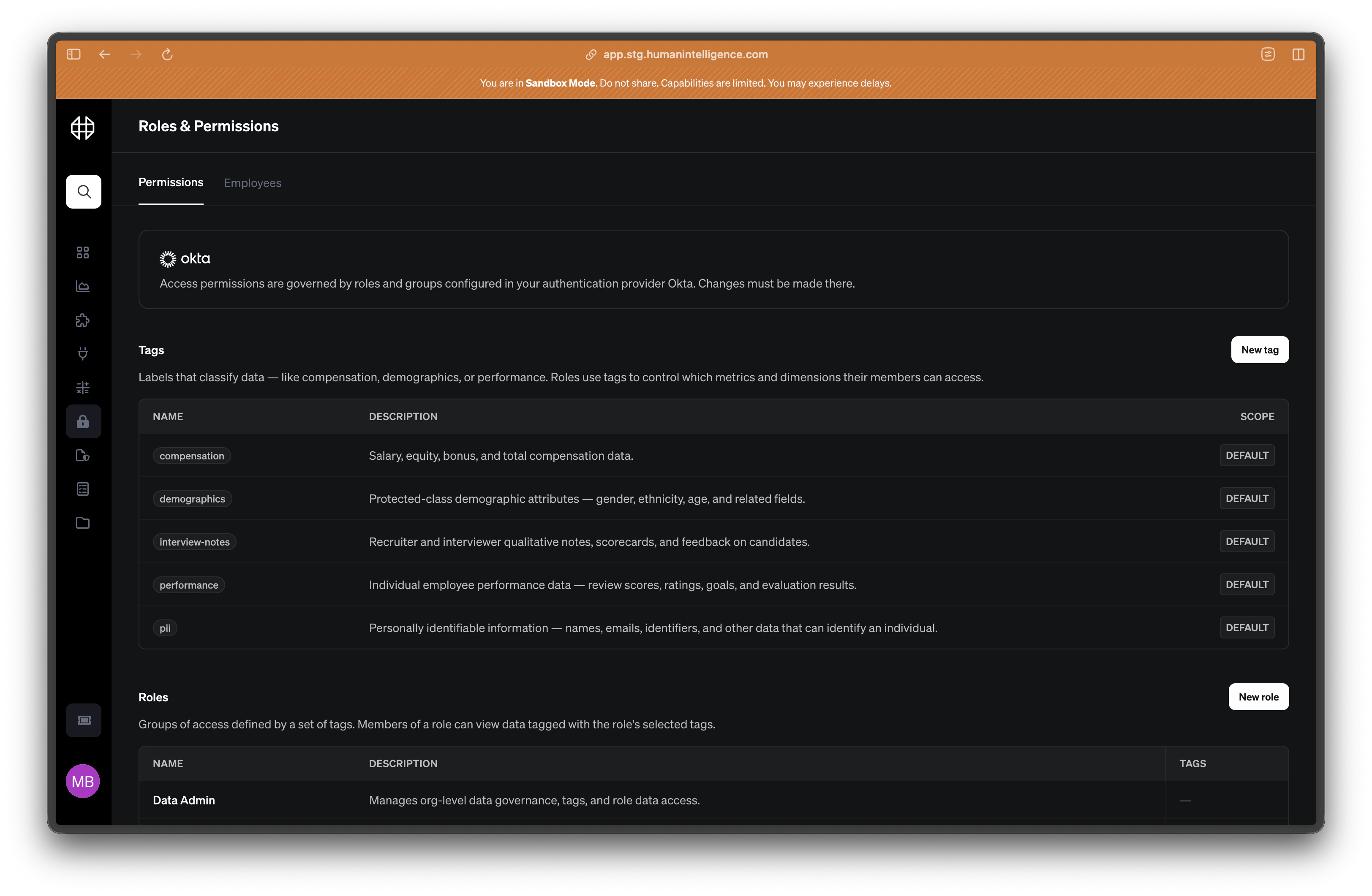 Tags and permissions