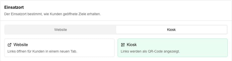 Einsatzort Website oder Kiosk im Smart KIM Konfigurator