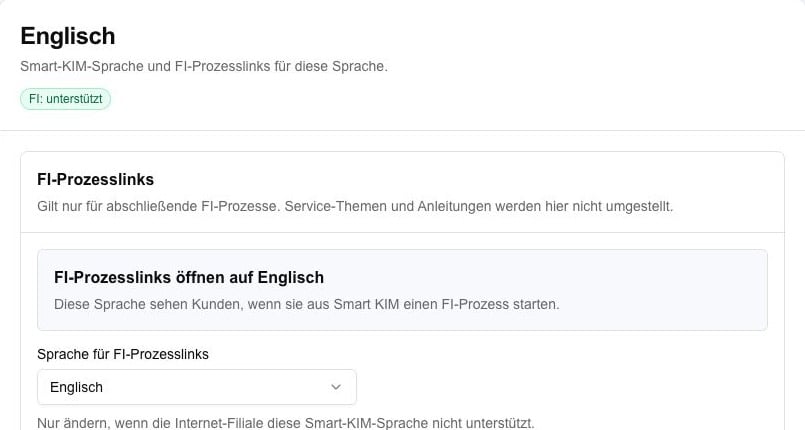 FE-Prozesslinks in den Spracheinstellungen