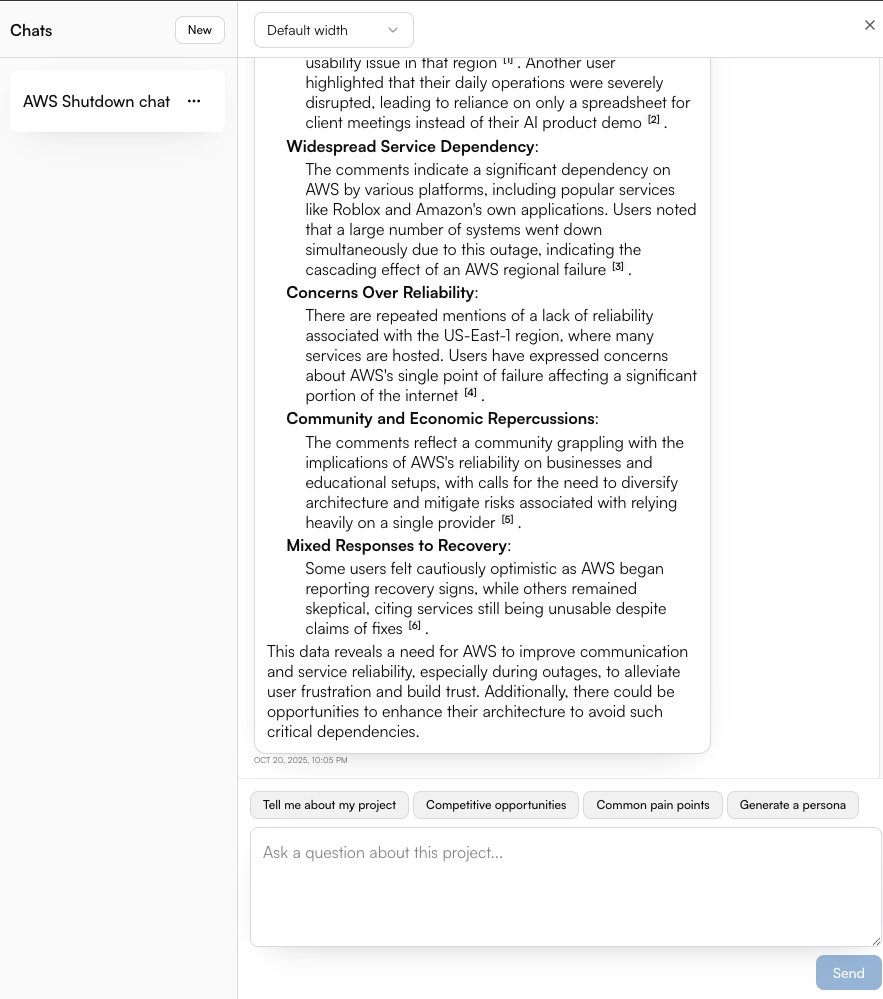 Chat with Hue conversation showing summarized insight
