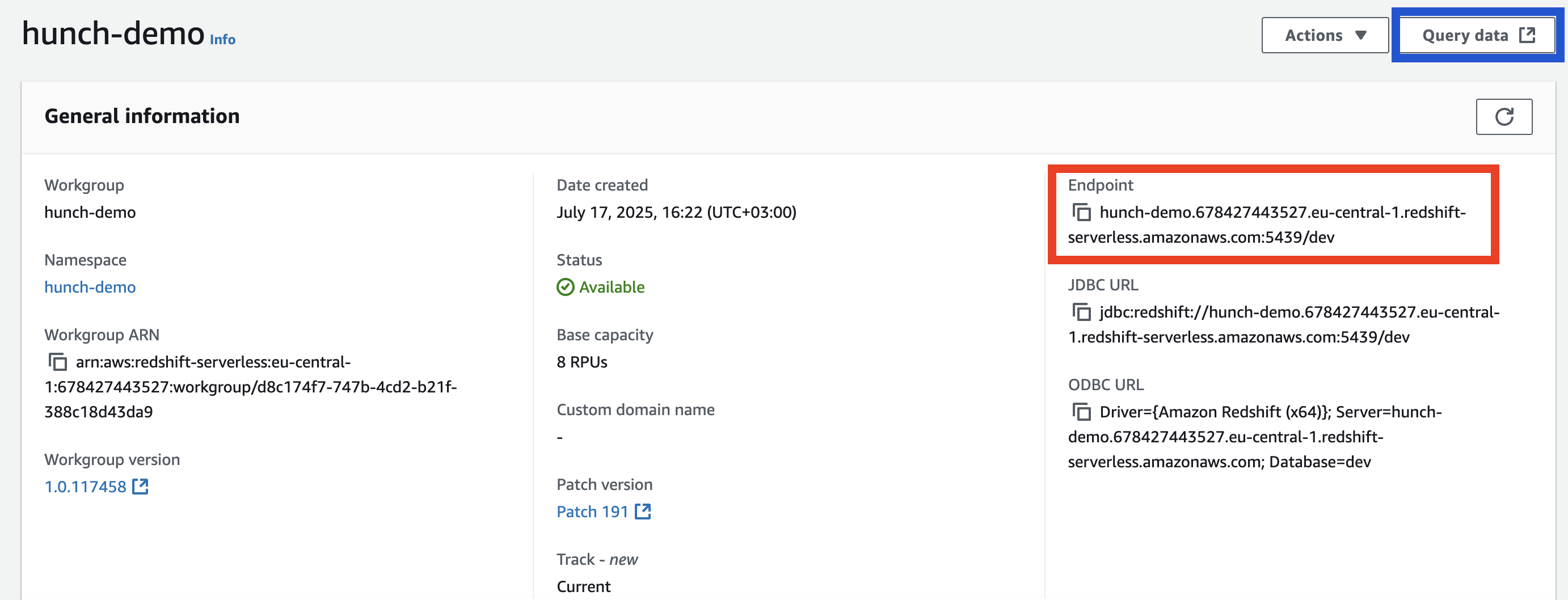 Get endpoint and access query editor