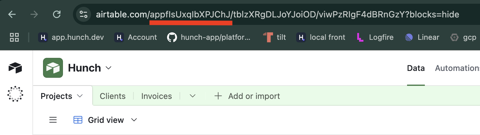 Find Base ID in the URL
