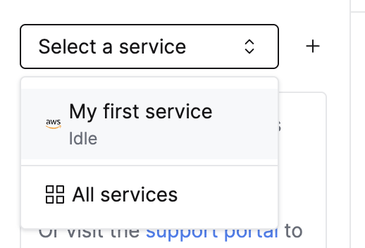 Select your ClickHouse service