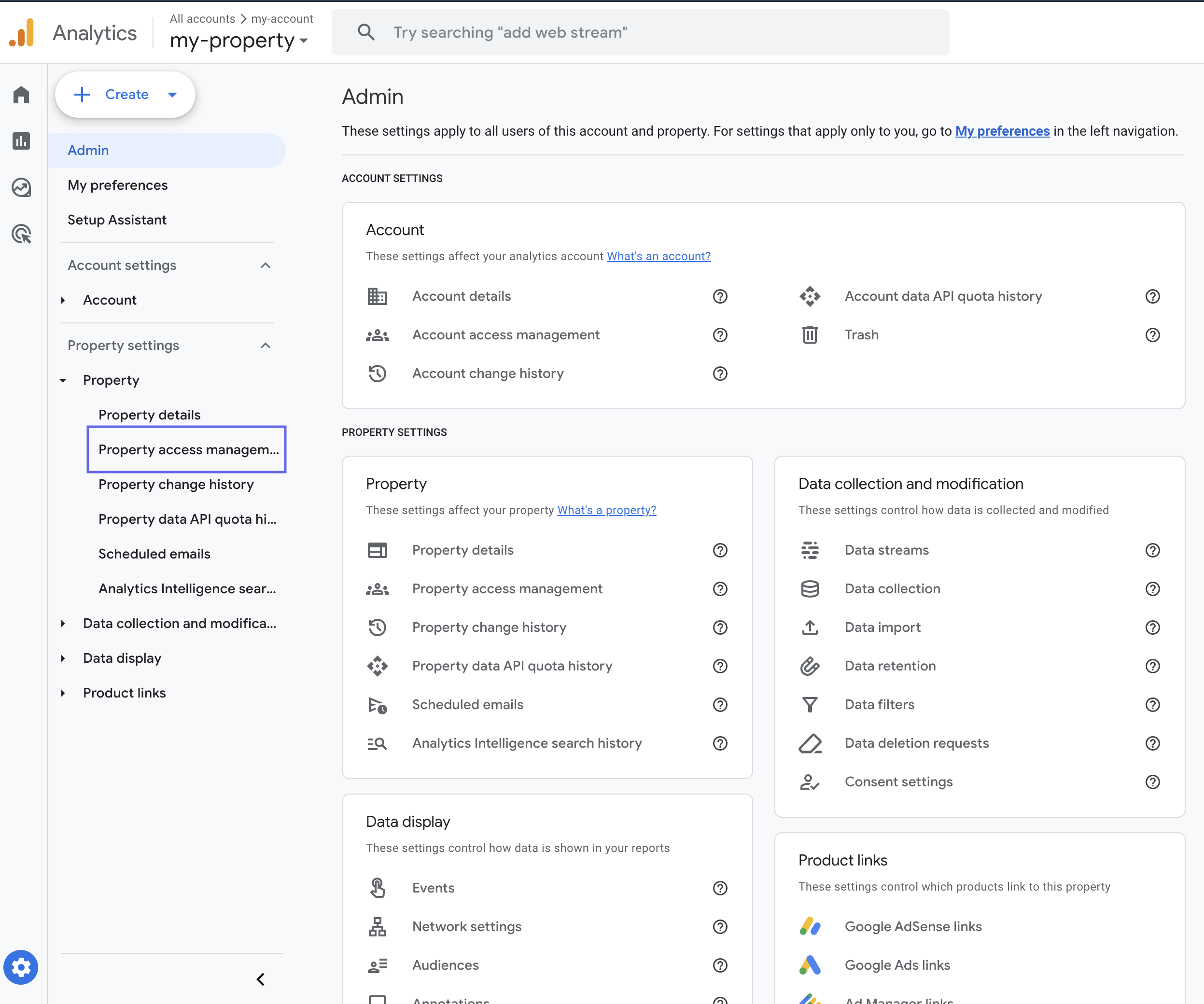 Google Analytics Permissions Option