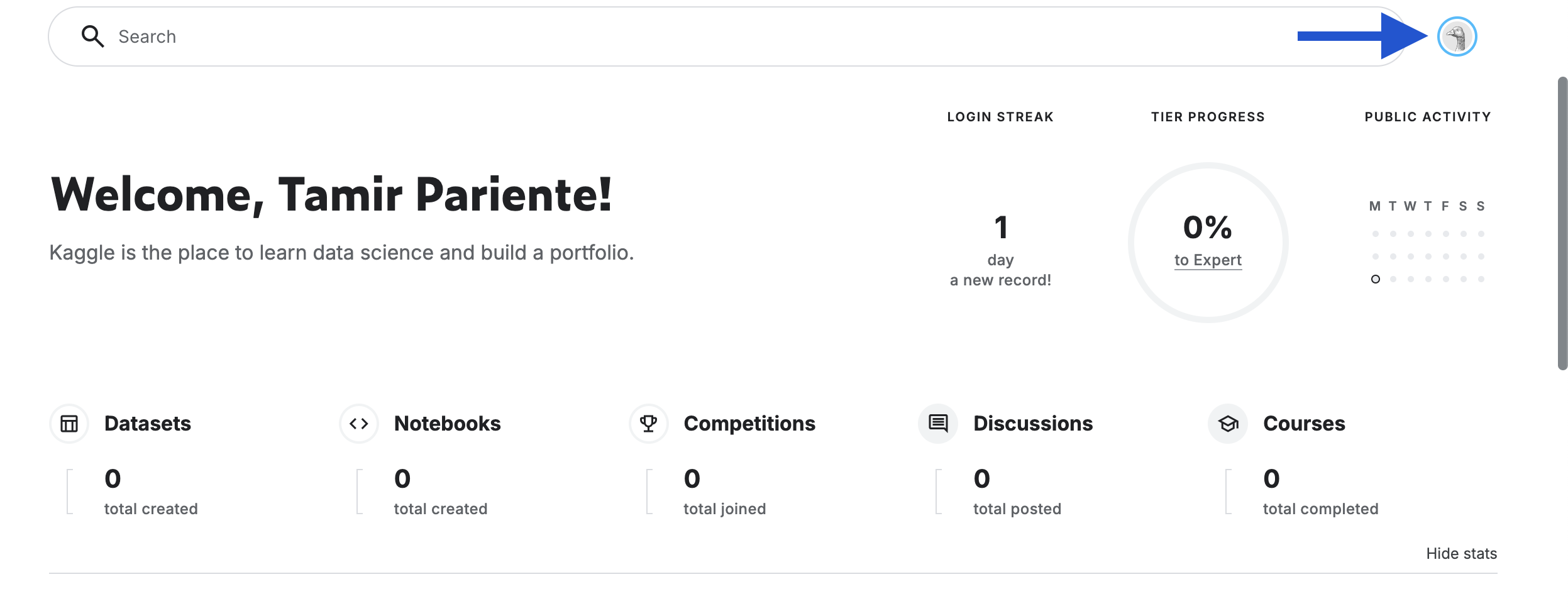 Click on your profile icon