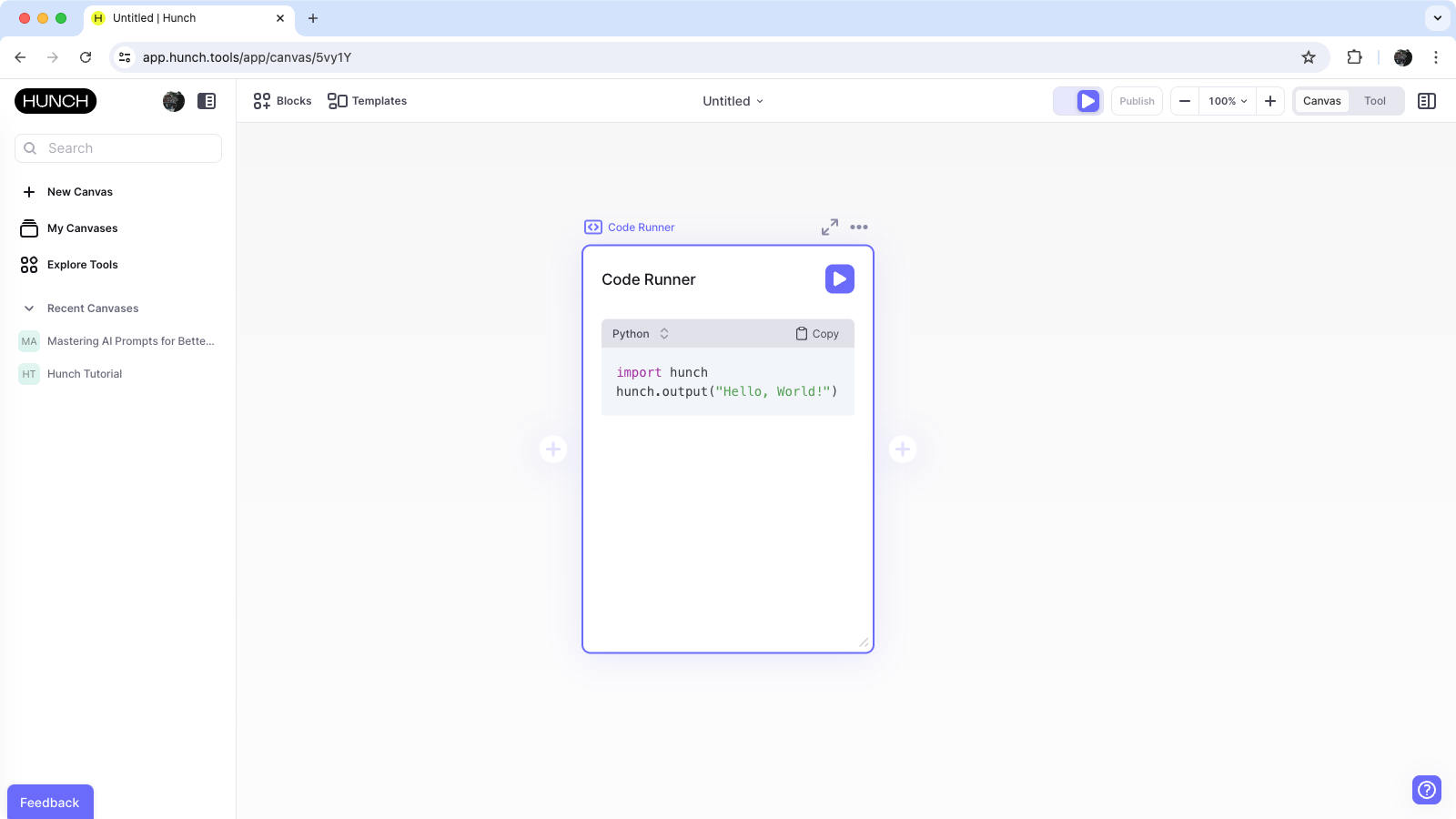 Example python code block