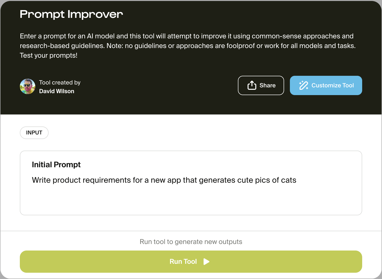 tool for improving AI prompts