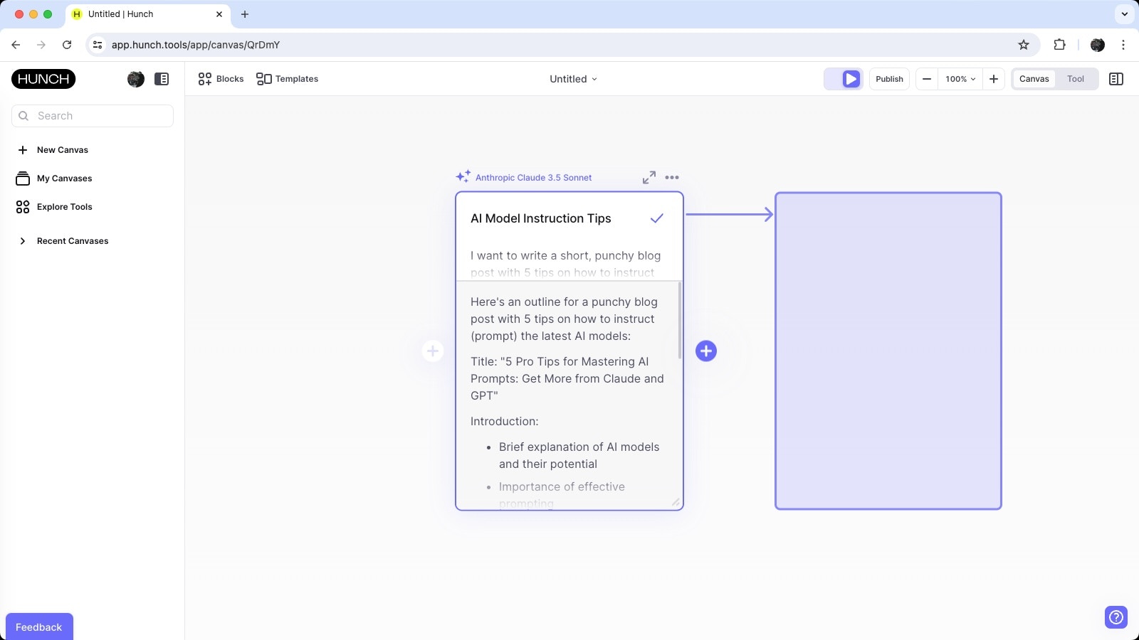Create and connect a new block