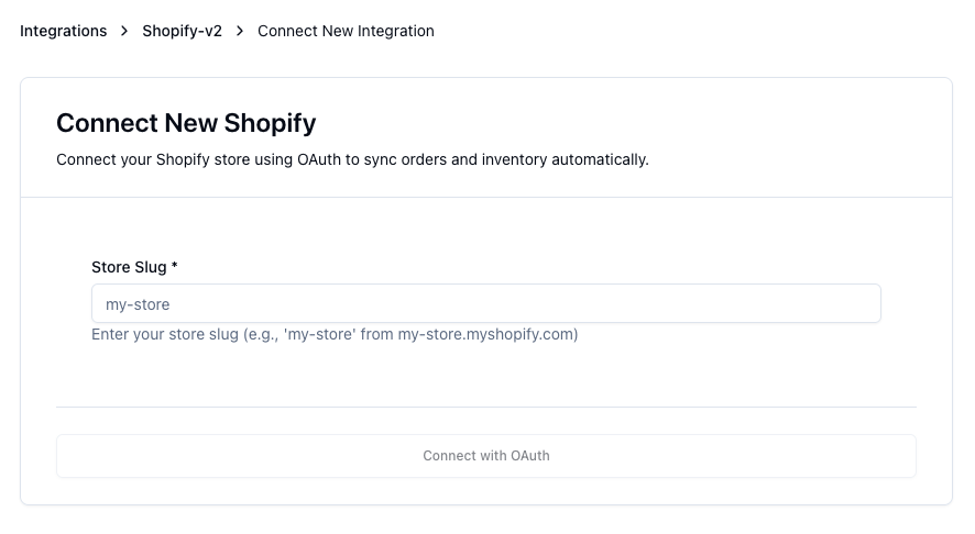 3PL enter store slug