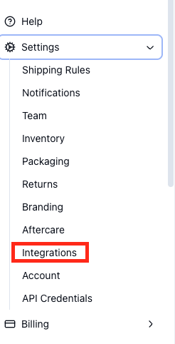 Integrations page