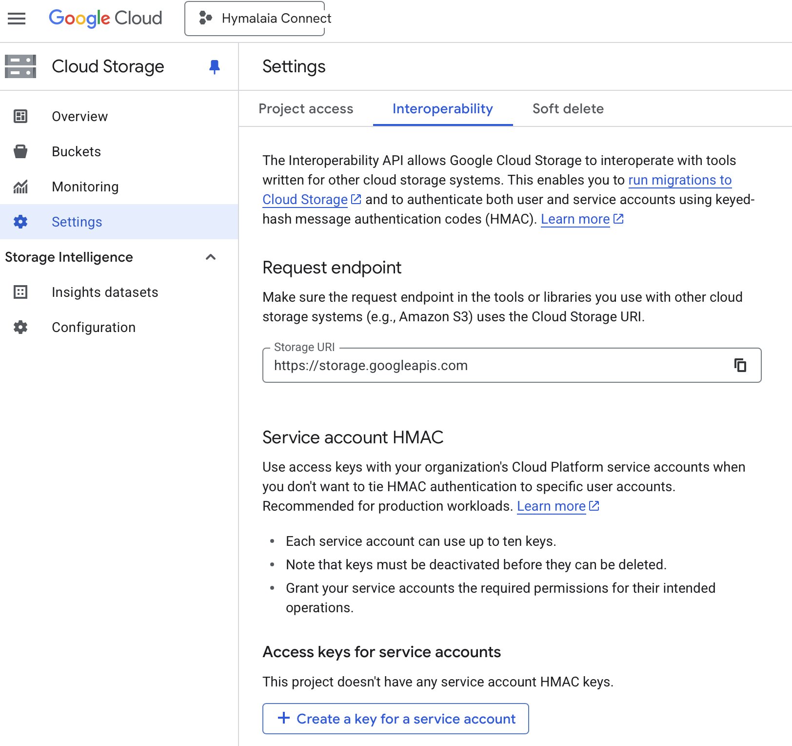 Google Cloud Storage Interoperability