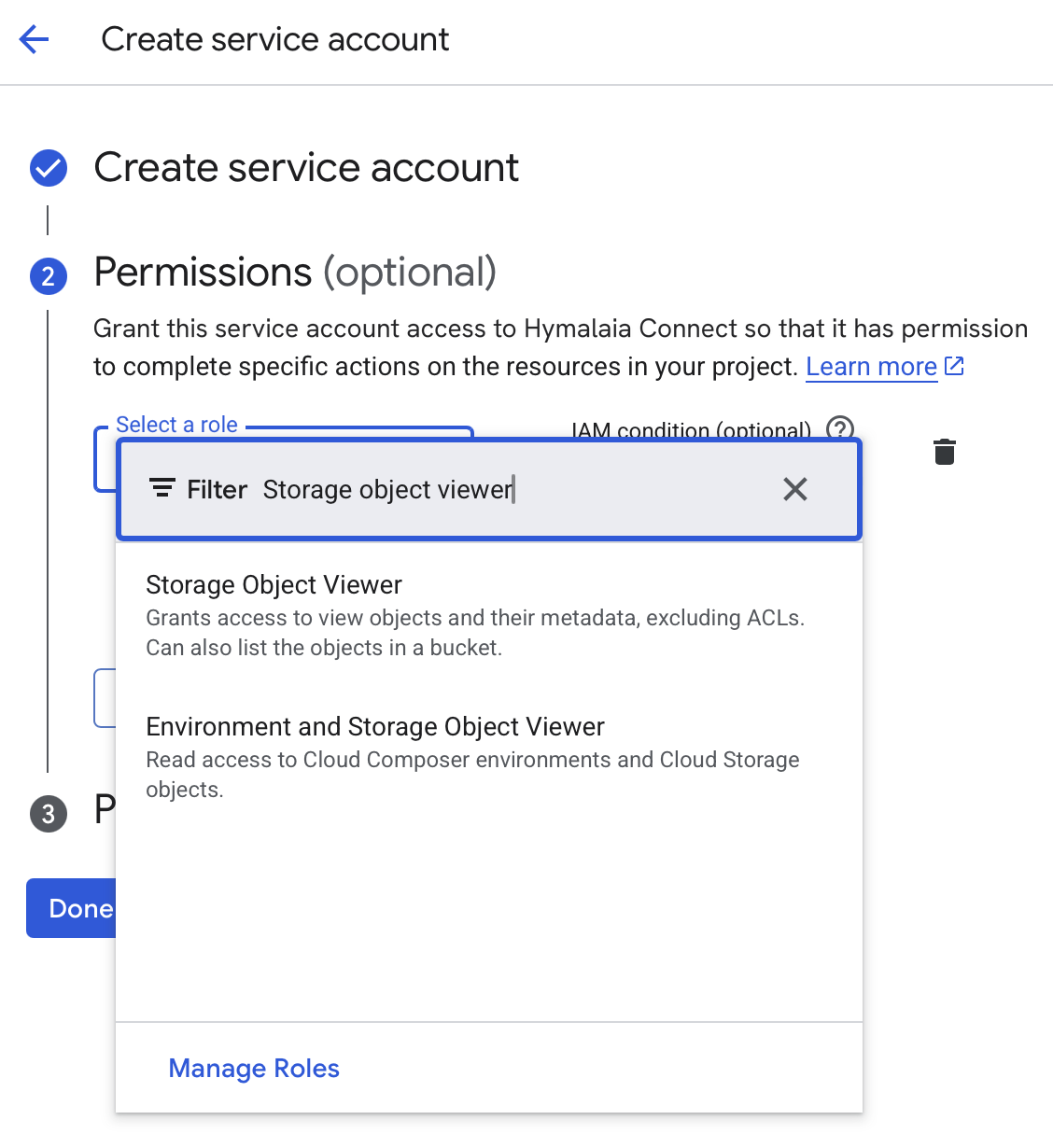Service account permissions