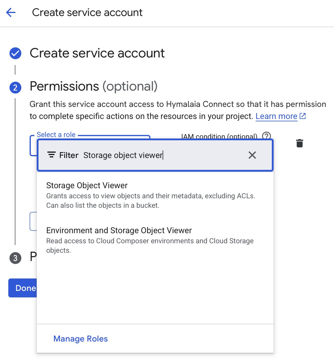Service account permissions
