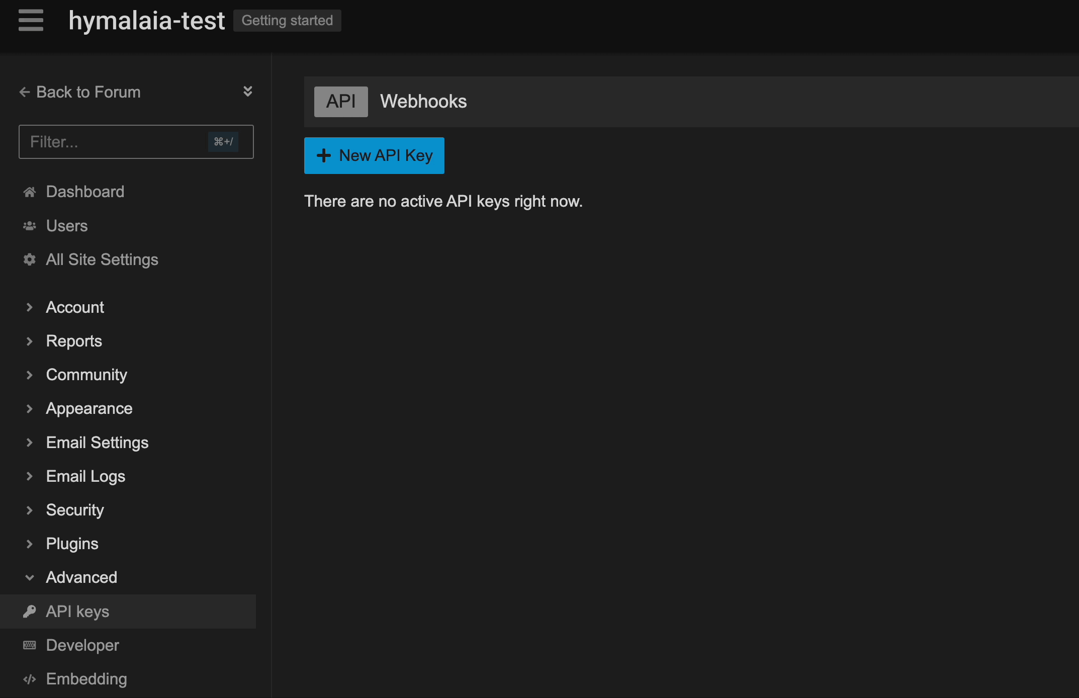 Create and fill out API key