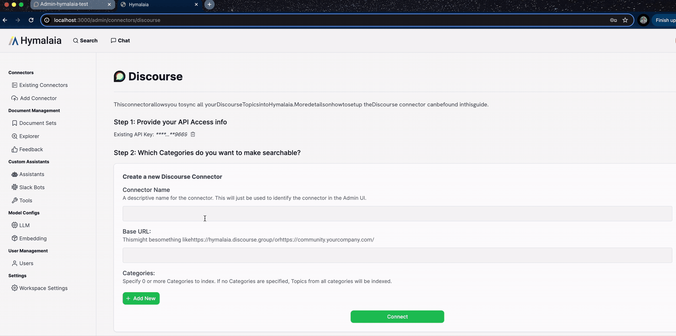 Fill out Hymalaia connector