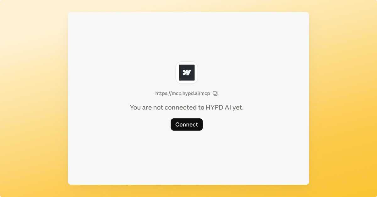 Pre-auth screen showing Connect button