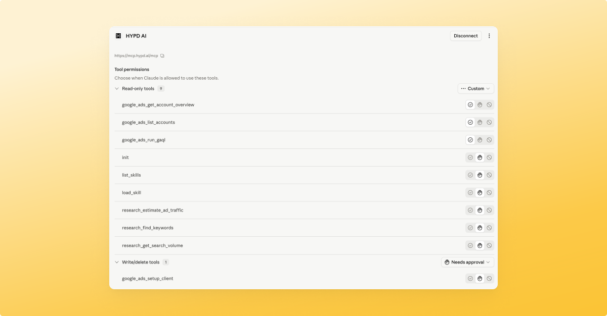 Post-auth showing HYPD tools list