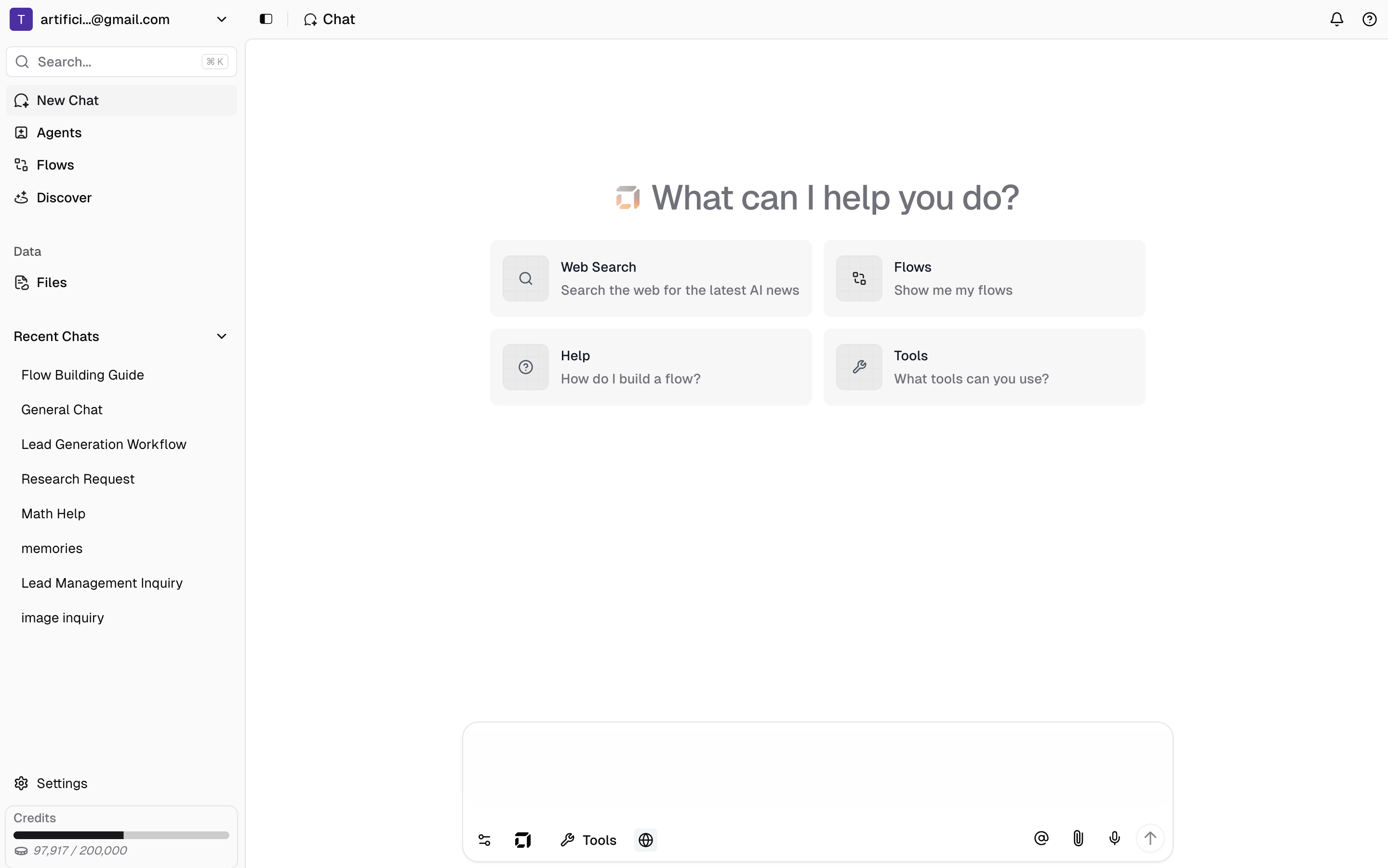 Hyper AI chat interface dashboard