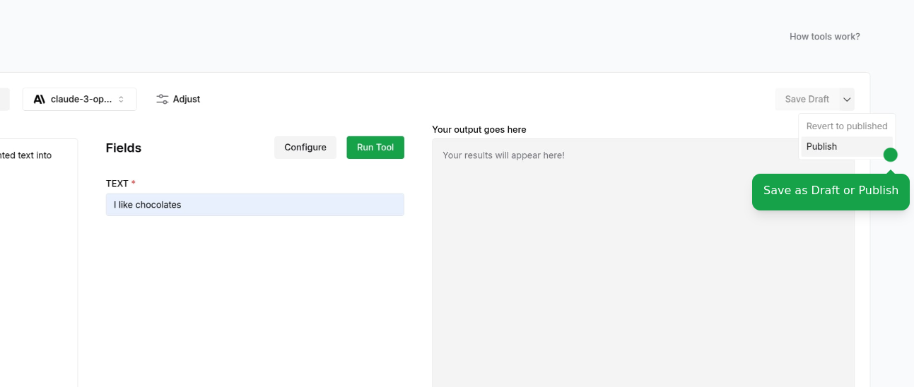 Saving and activating tool