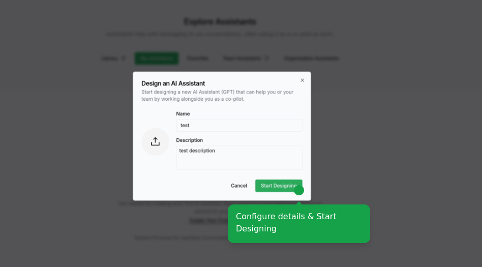 Creating a blank assistant