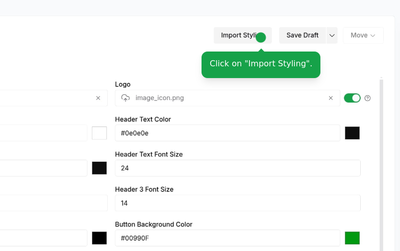 Import style template