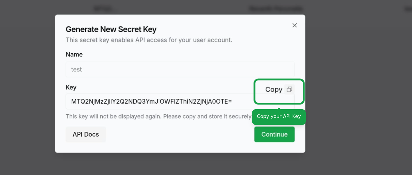 API Key created on Hyperleap AI