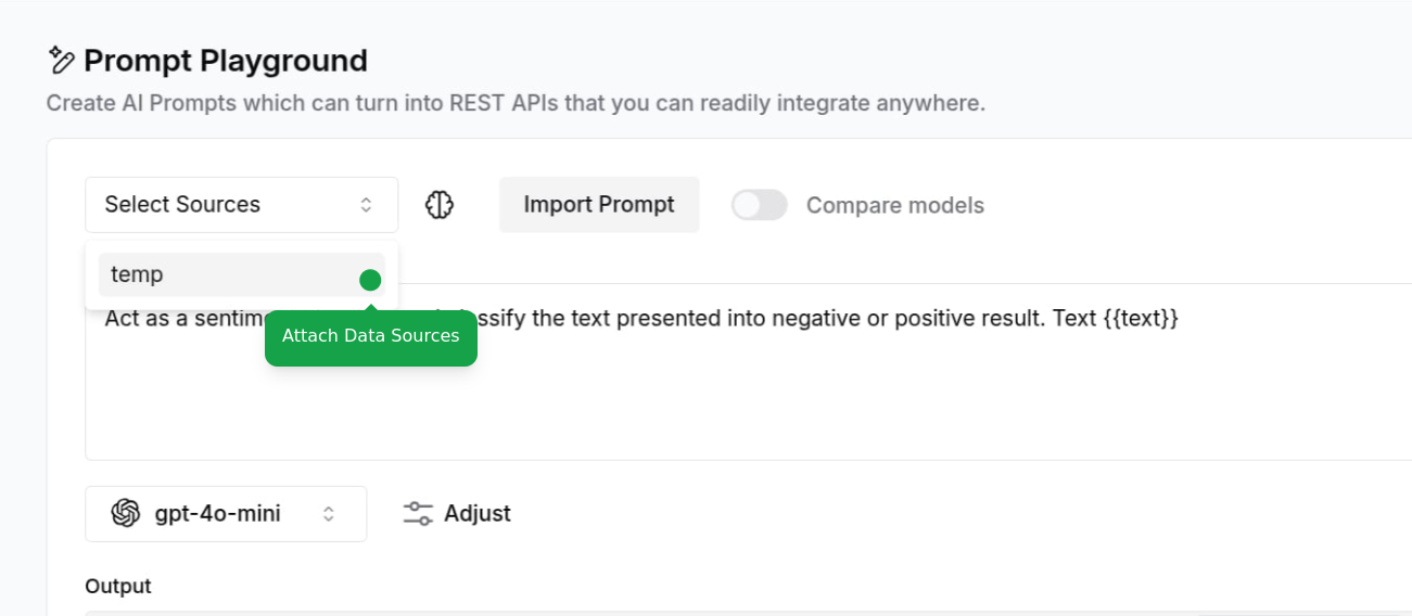 Attaching data sources