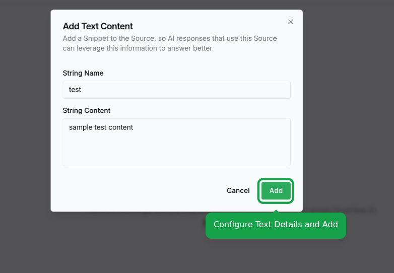Configure details and add text